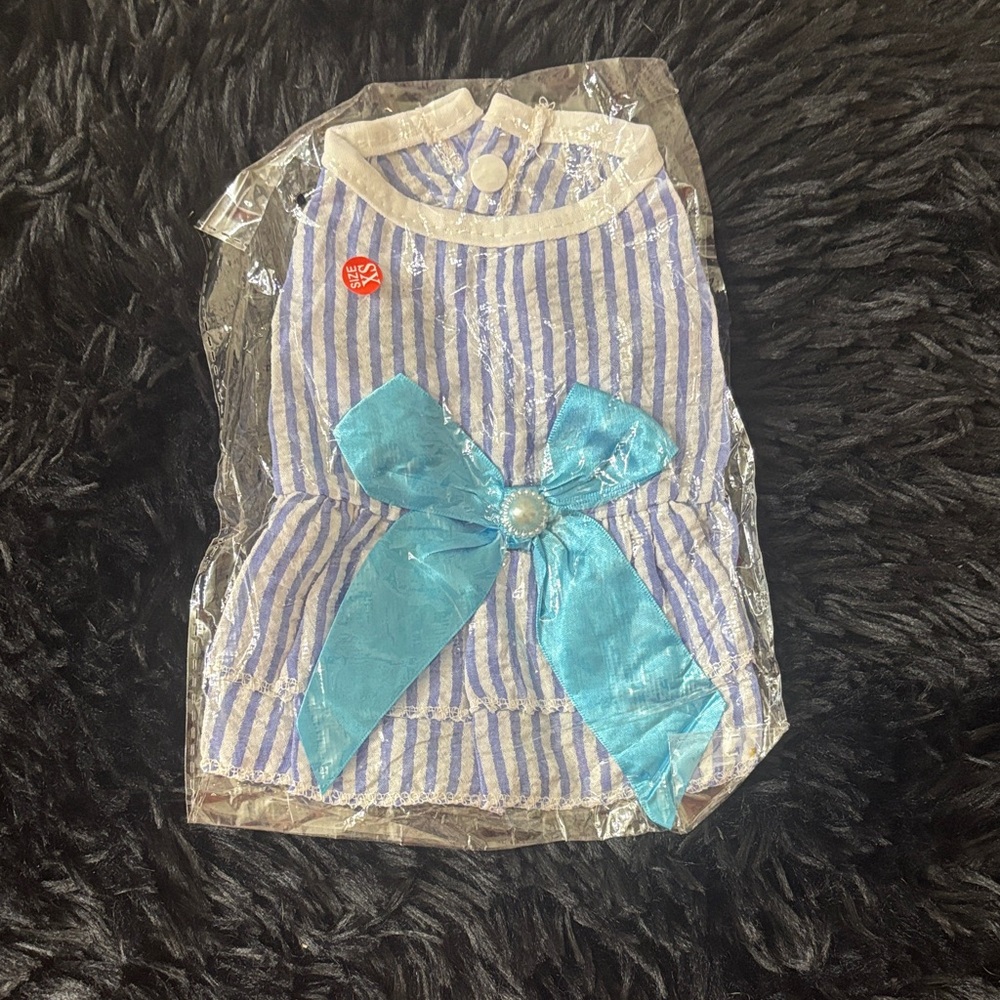 Blue & White Striped Kids Bow Dress - Charming Summer Style